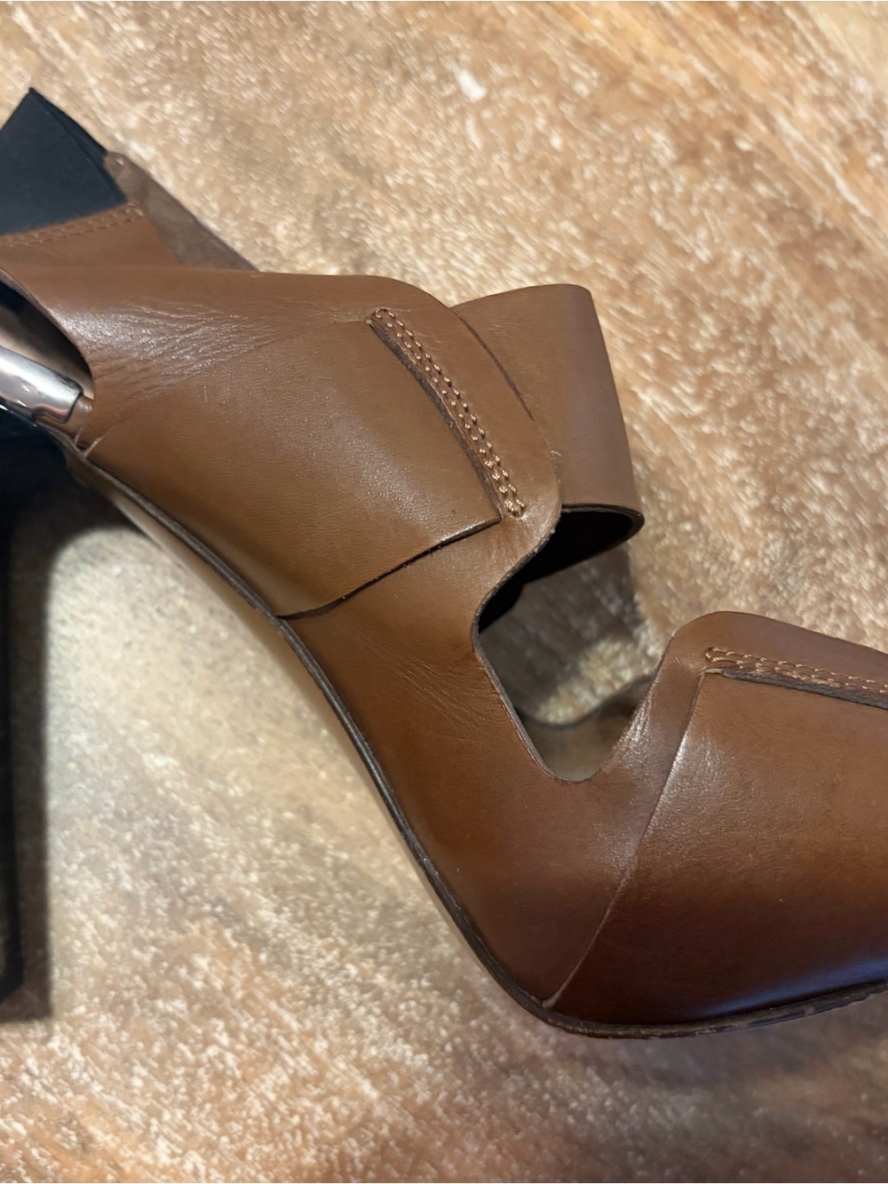 MARNI Brown Leather Slingback Sandals - Women - Picture 3 of 6